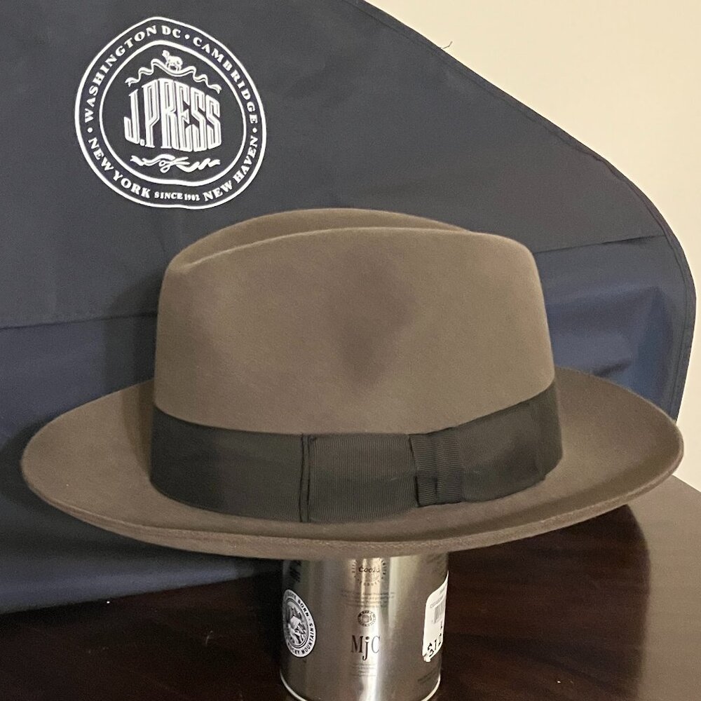 J Press Fur Felt Fedora Taupe - Size:57